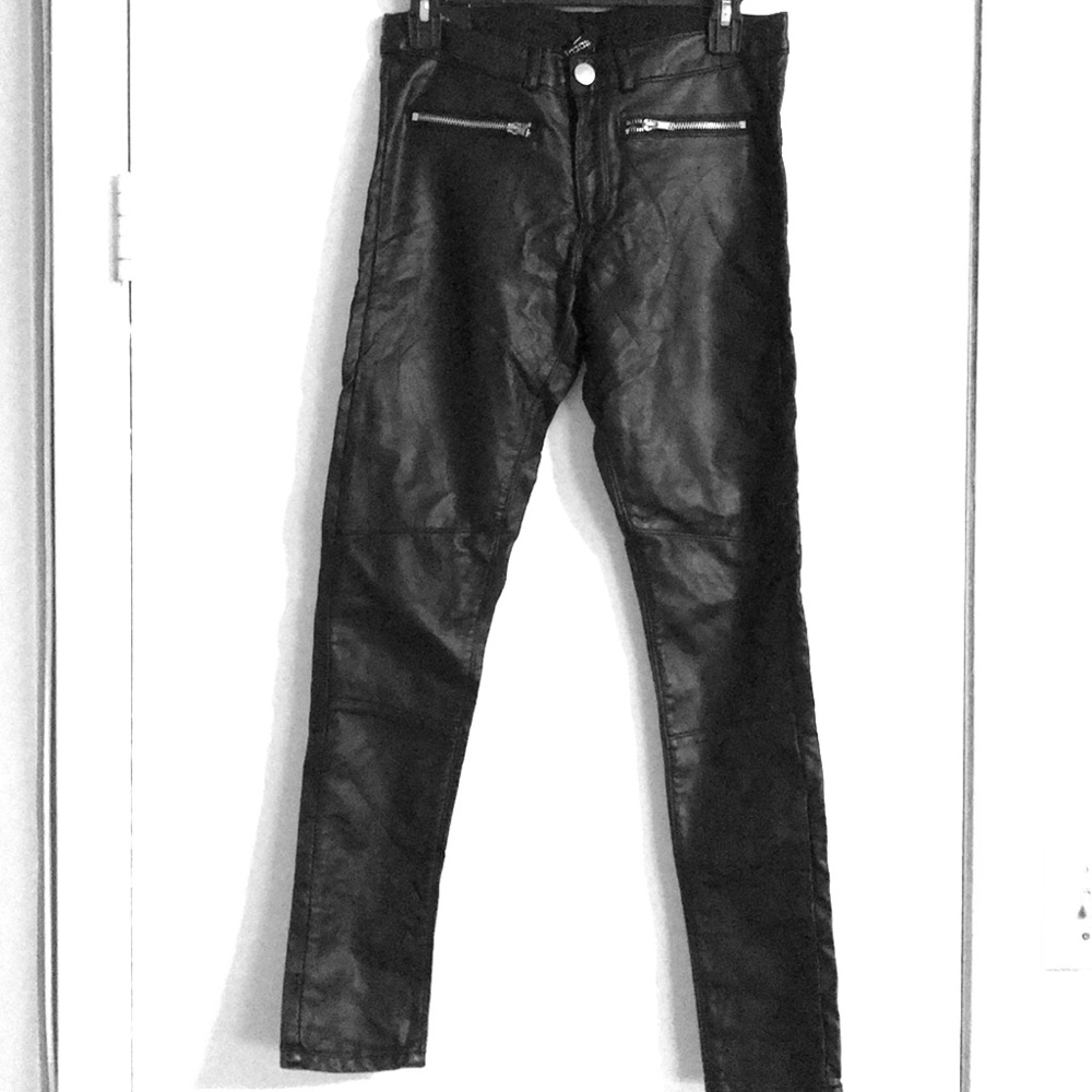 H&M Faux Leather Super Slim Trousers